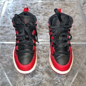 Jordan Kids Red and Black High-Top Sneakers
